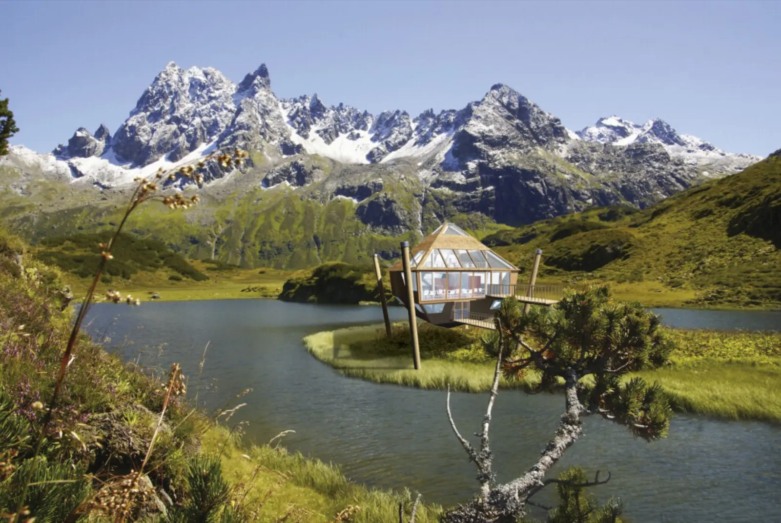 Mehr Einklang mit der Natur geht nicht: Das von Naturidea erfundene Baumelhaus ist aus Holz, versiegelt keine Böden und fügt sich in die Landschaft ein.