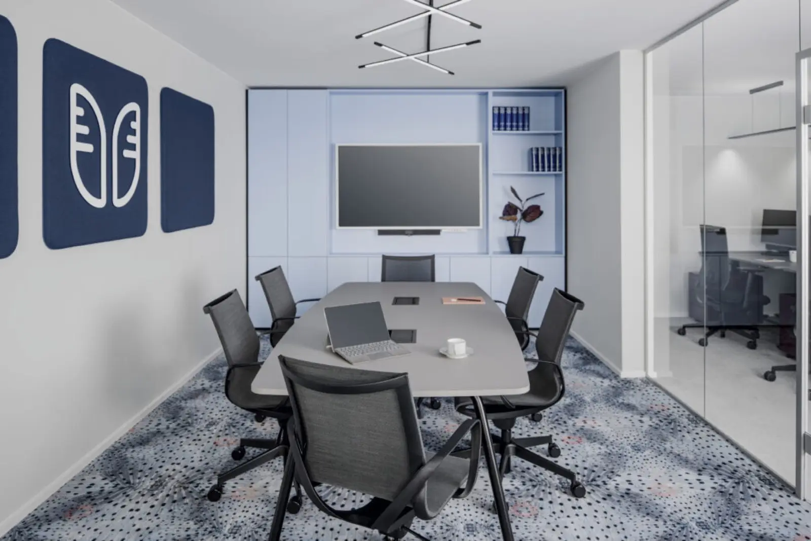 Besprechungsräume sind für viele ein Ort des Schreckens. Blaha arbeitet mit Wohnzimmer-Atmosphäre dagegen an und schafft Zonen für Gemeinsamkeit.