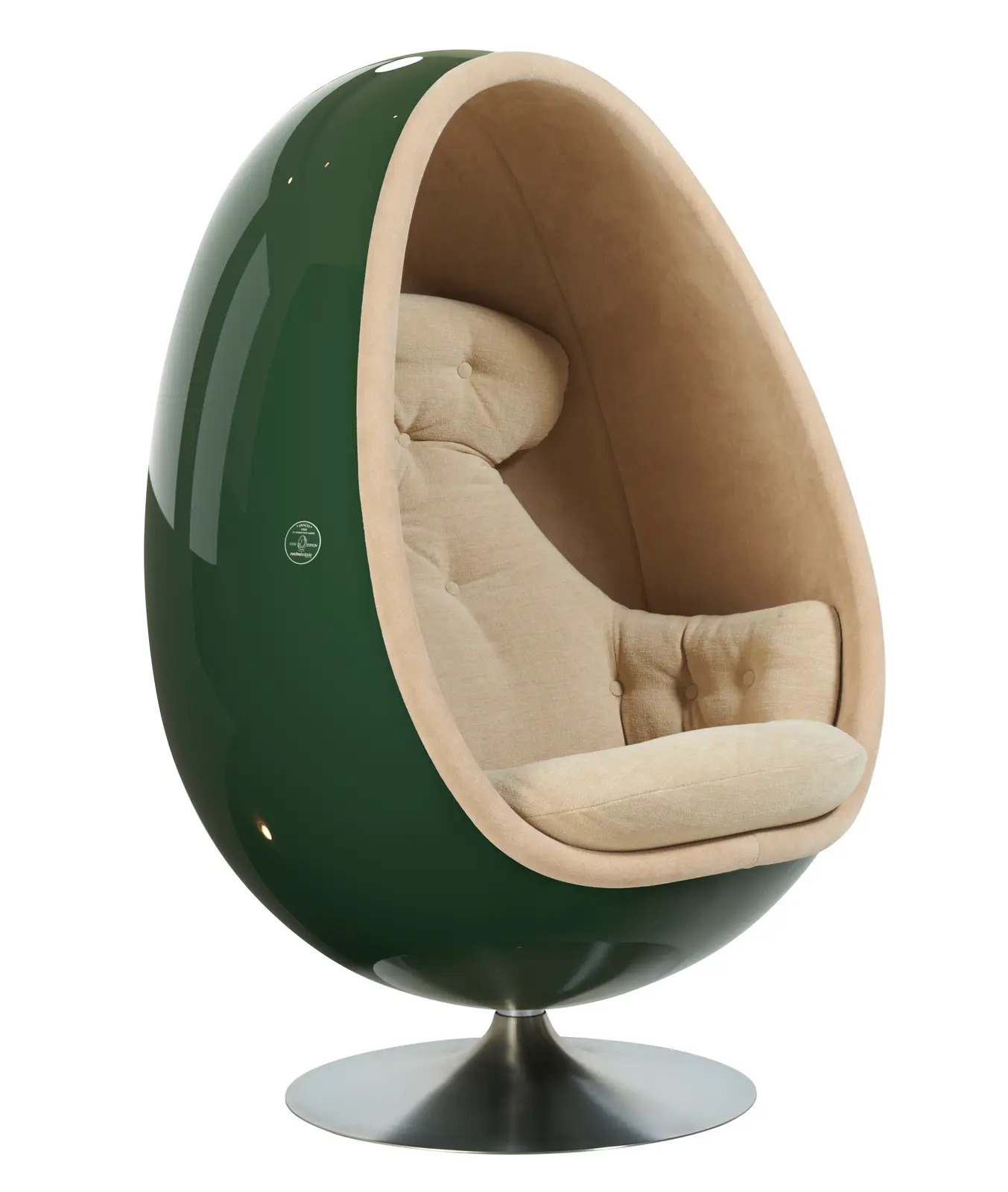 OVALIA Sessel, Lack Smaragd, Bezug Harmonie Mastic von Roche Bobois